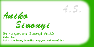 aniko simonyi business card